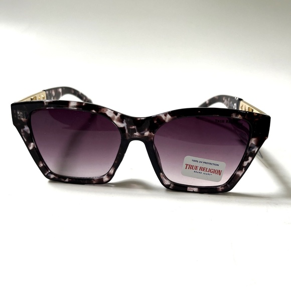 New Original TRUE RELIGION Cat Eye Tortoise Shell Sunglasses Acetate Triple Logo main image 6